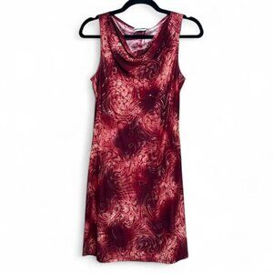 Iz Byer y2k 2000s vintage artsy sleeveless short dress drape neck cowl neck M